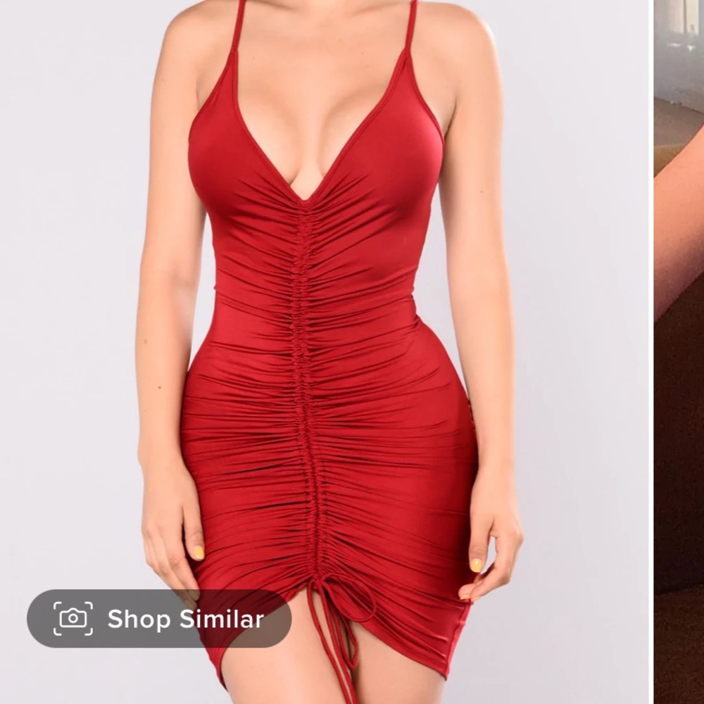red mini dress
